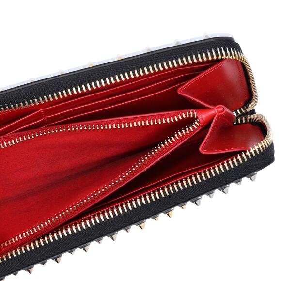 Christian Louboutin Panettone Long Wallet Black Leather Multicolor Hardware - Picture 4 of 6